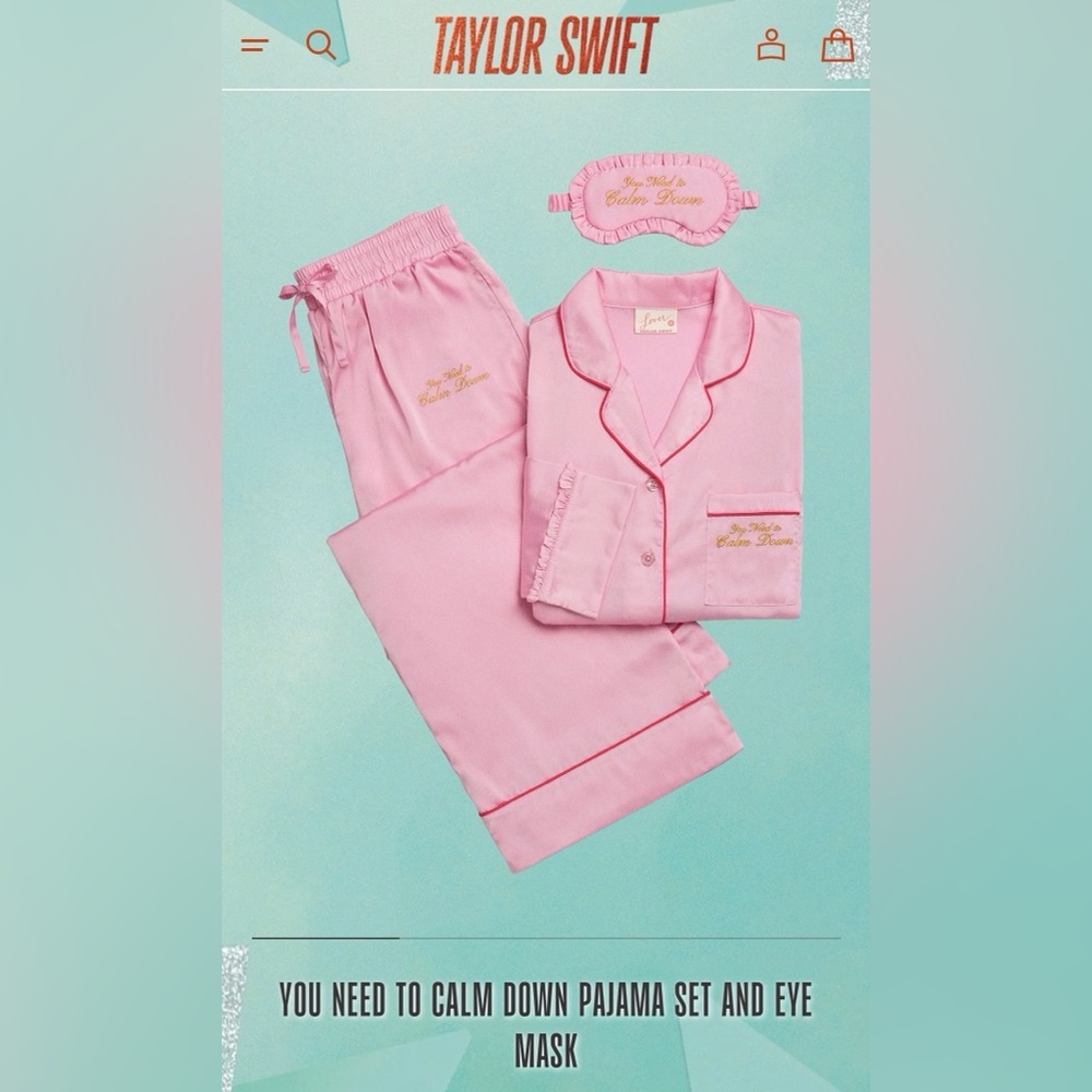 Taylor Swift You Need To Calm Down Pajama Set and Eye Mask